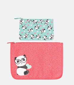 Kit Nécessaire Envelope com Estampa Panda