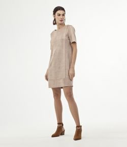 Vestido com Manga Curta Animal Print 