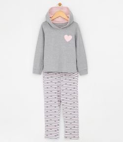 Pijama Infantil Algodão com de Capuz Coala - Tam 6 a 14