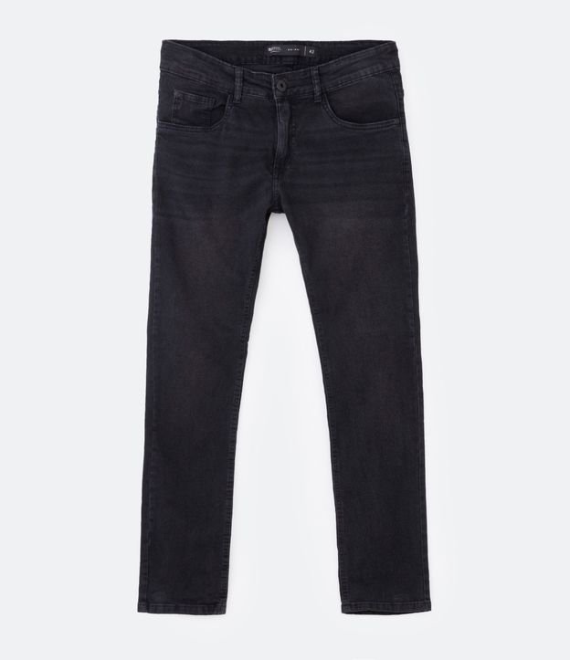 Calça Skinny Básica Jeans com Bolsos Preto 5
