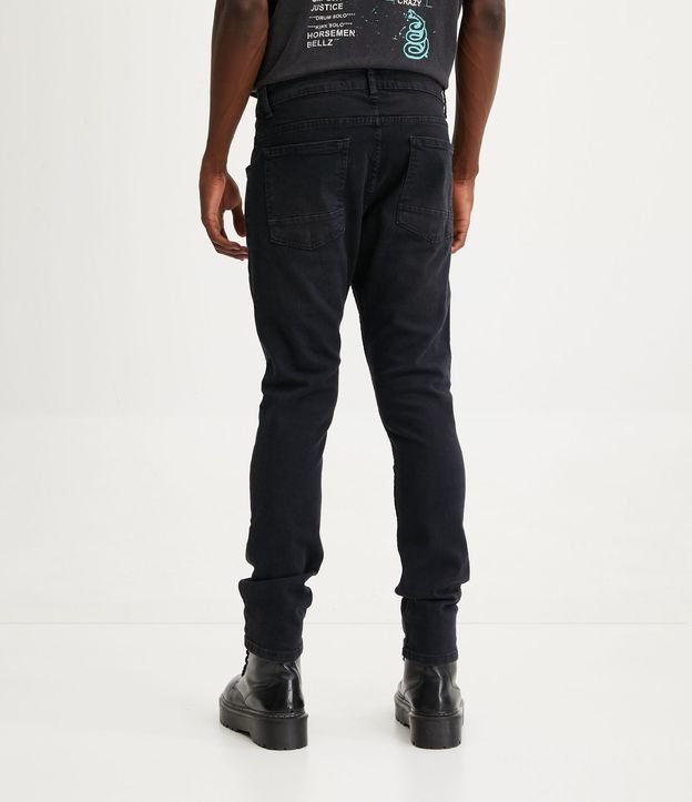 Calça Skinny Básica Jeans com Bolsos Preto 3