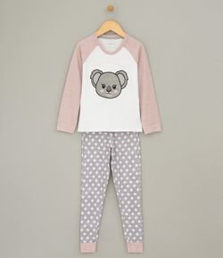 Pijama Infantil Algodão com Estampa Coala - Tam 5 a 14