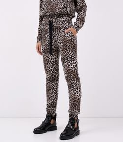 Calça Jogger Animal Print em Moletom 