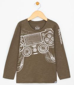 Camiseta Infantil com Estampa Gamers Playstation - Tam 5 a 14
