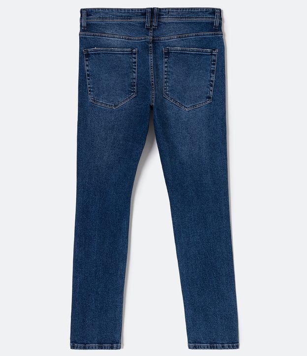 Calça Skinny Jeans com Puídos e Bolsos Azul 6