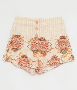 short de viscose estampado