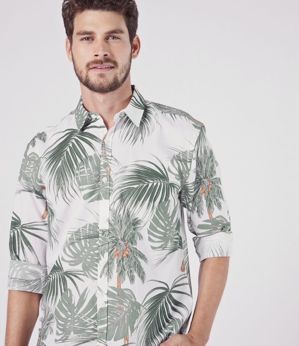 camisa estampa coqueiro