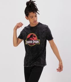 Camiseta Estampa Jurassic Park Marmorizada 