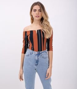 Body Listrado em Neoprene 