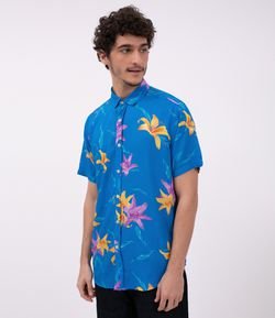 Camisa em Viscose com Estampa Floral