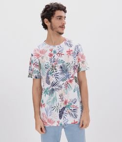 Camiseta Estampa Floral Cremosa