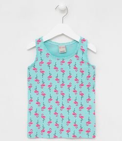Blusa Infantil Estampa e Flamingos - Tam 5 a 14 anos