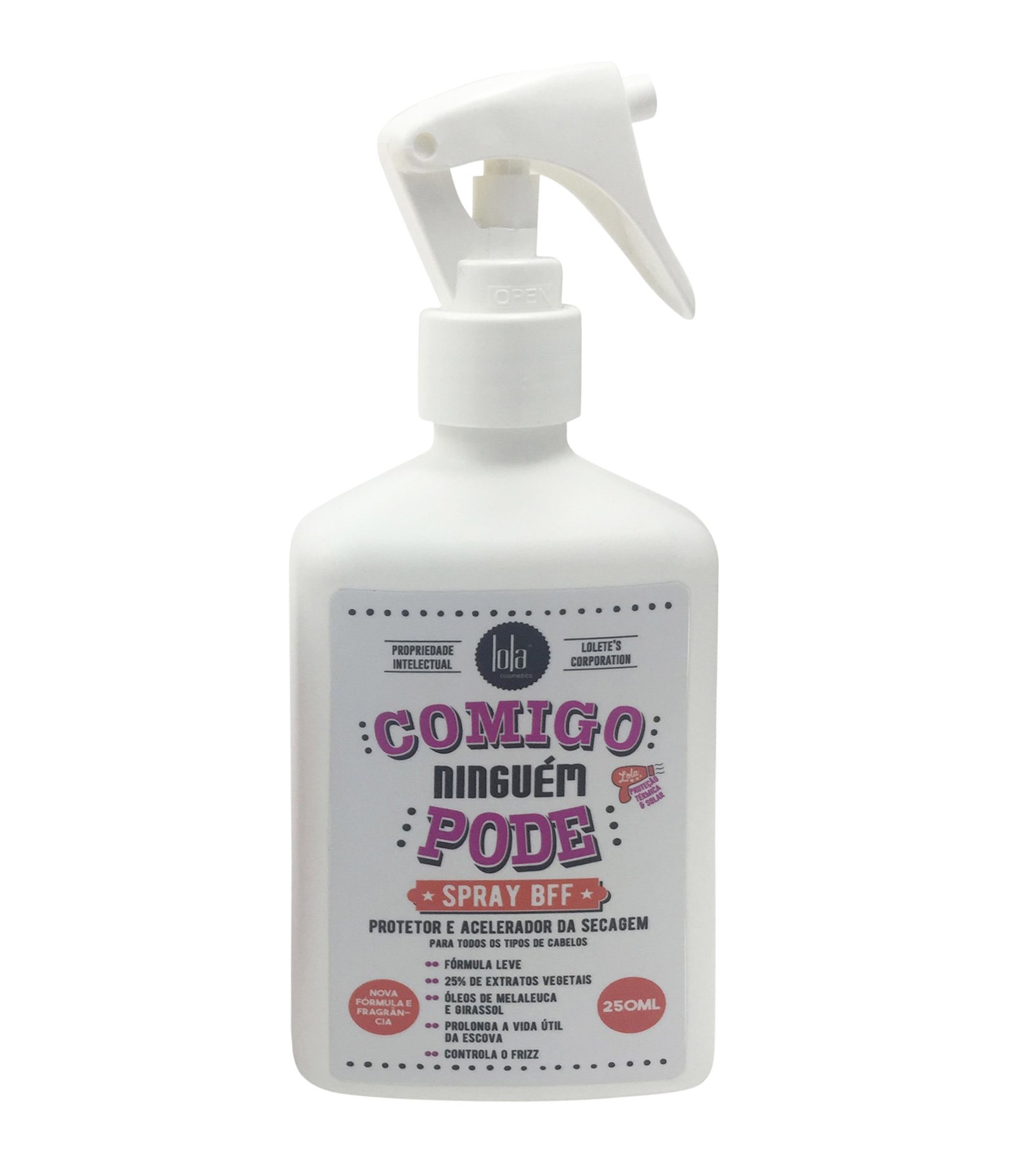 Spray Capilar Protetor e Acelerador de Secagem Comigo Ninguém Pode Lola Cosmetics 250ml 1