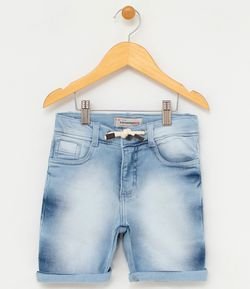 Bermuda Infantil Jeans com Cadarço - Tam 5 a 14