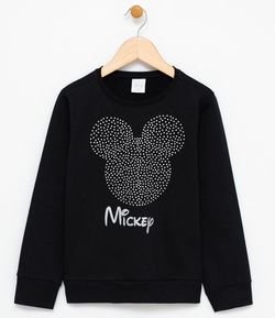 Suéter com Estampa Mickey - Tam 5 a 14