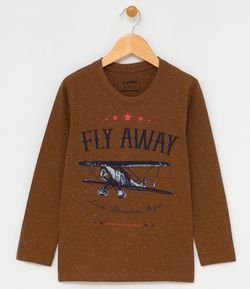 Camiseta Infantil Estampa de Avião - Tam 5 a 14 anos