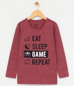 Camiseta Infantil com Estampa Gamer - Tam 5 a 14