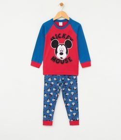 Pijama Infantil Algodão com Estampa Mickey - Tam 1 a 4