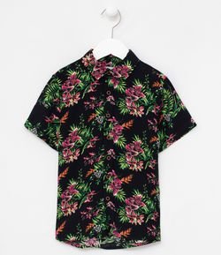 Camisa Infantil Floral - Tam 5 a 14 anos
