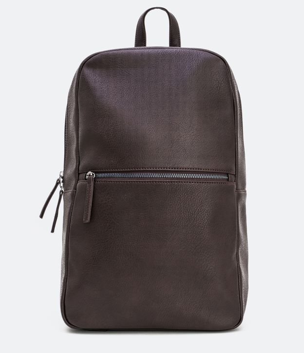 Mochila em Material Sintético com Bolso Frontal