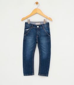 Calça Infantil em Jeans Bolso com Detalhe - Tam 1 a 4 anos