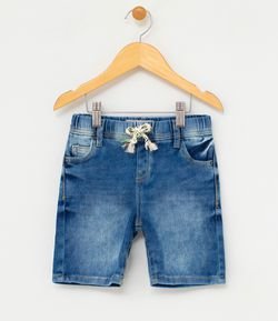 Bermuda Infantil Jeans com Cadarço - Tam 1 a 4