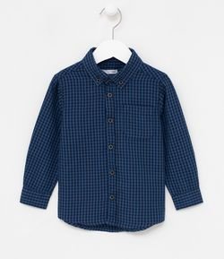Camisa Infantil Xadrez com Bolso - Tam 1 a 4 anos