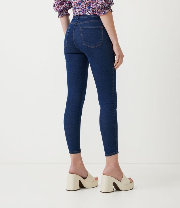 Calça Skinny Jeans com Detalhes Pespontados Azul 3