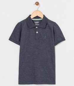 Camiseta Infantil Polo com Bordado no Peito - Tam 5 a 14 anos