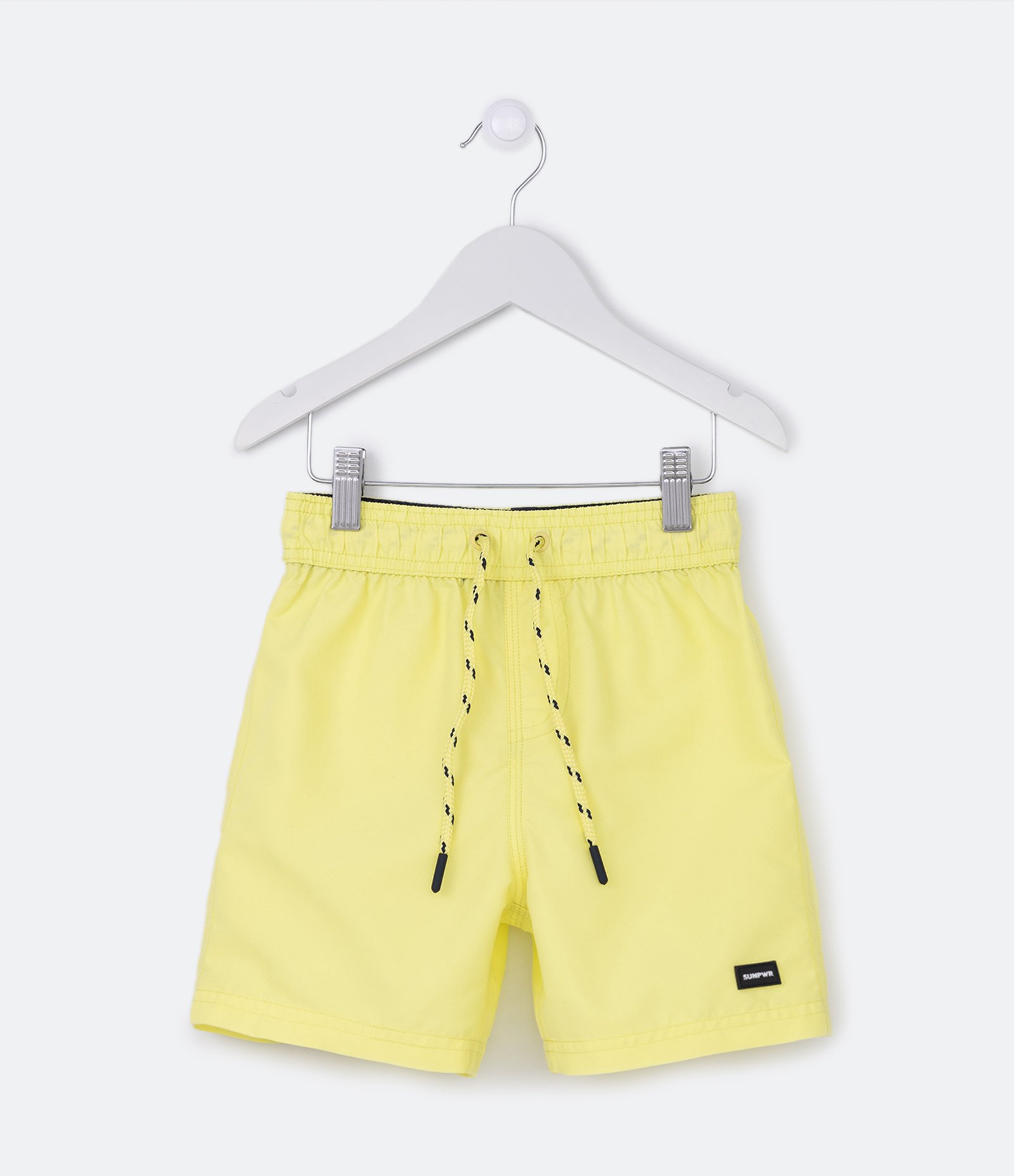 Bermuda de Banho Infantil com Etiqueta Emborrachada - Tam 5 a 14 anos Amarelo 1