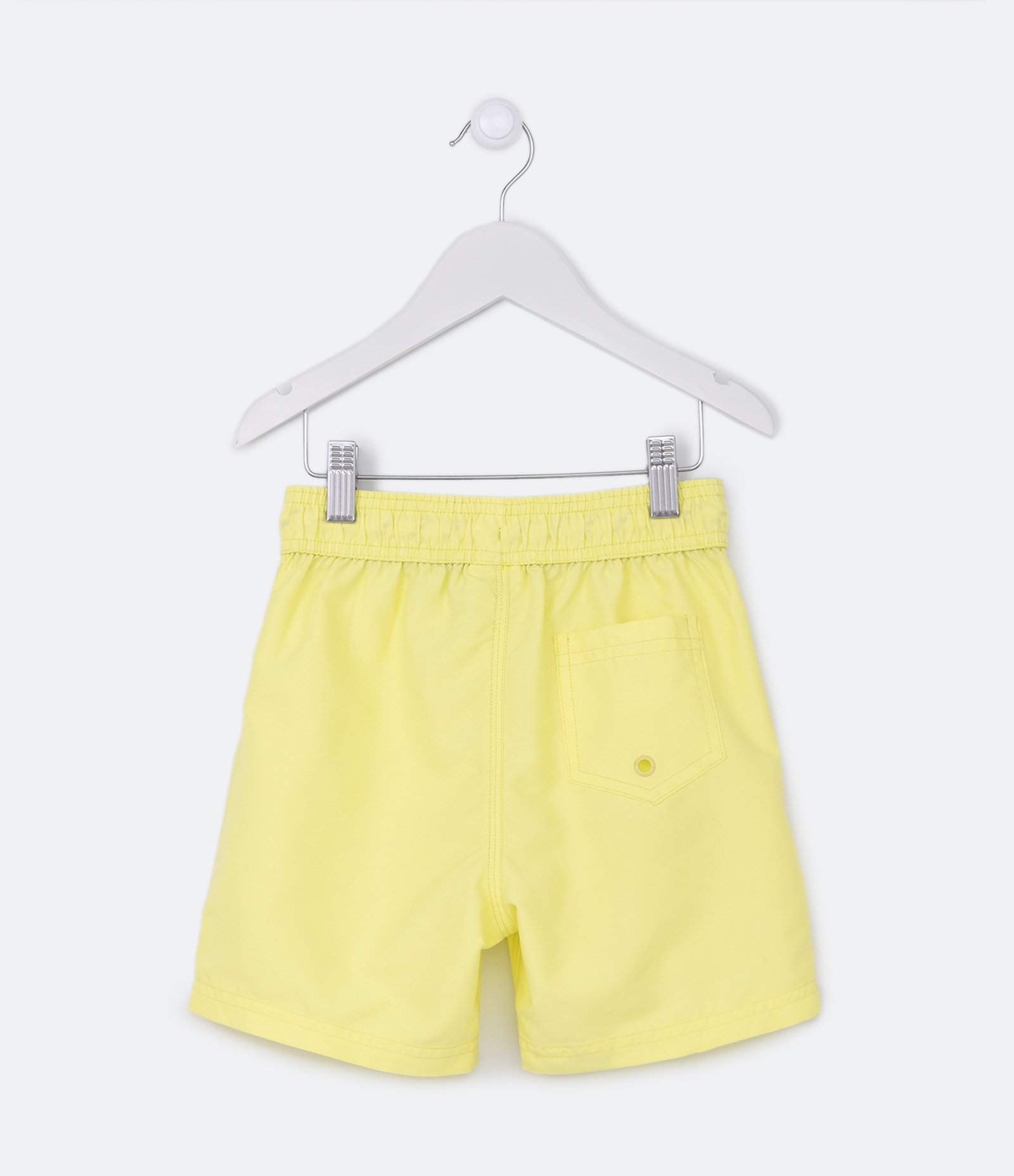 Bermuda de Banho Infantil com Etiqueta Emborrachada - Tam 5 a 14 anos Amarelo 2