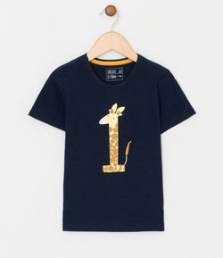 Camiseta Infantil Estampada Girafa - Tam 1 a 4