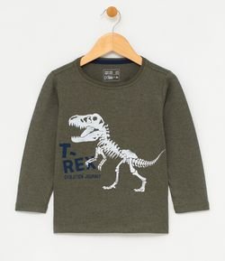 Camiseta Infantil com Estampa de Dinossauro - Tam 1 a 4
