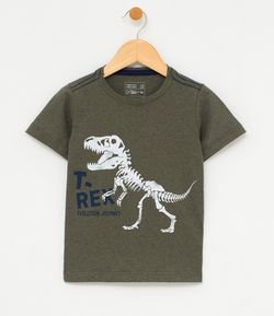 Camiseta Infantil com Estampa Dinossauro - Tam 1 a 4