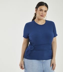 Blusa em Ribana com Fivela Curve & Plus Size