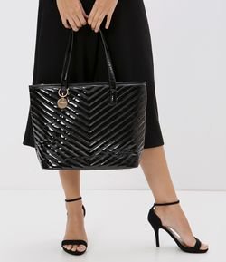black patent shopper bolsa