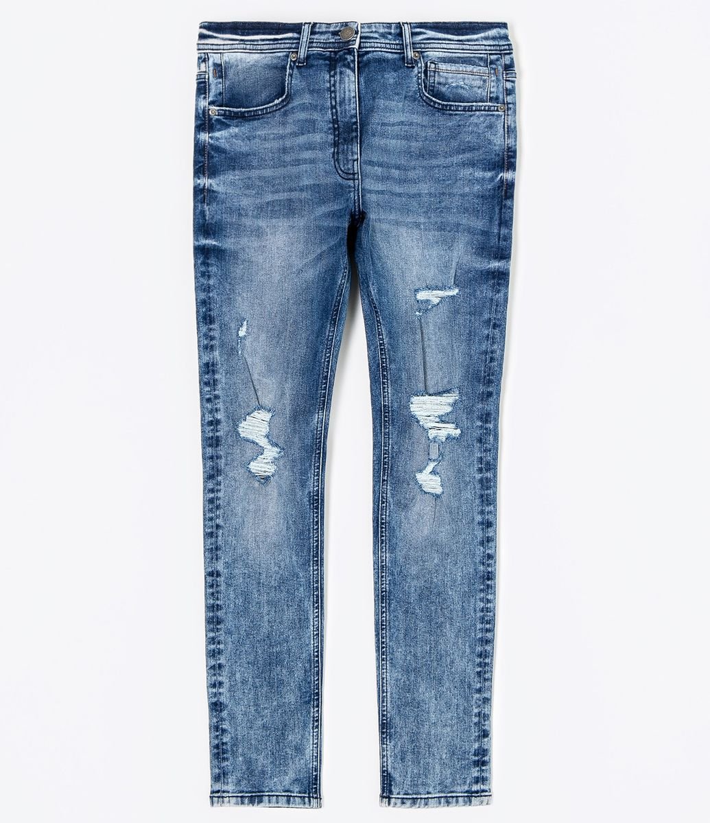 Calça Jeans Super Skinny Marmorizada com Puídos é ruim? Calça Jeans Super Skinny Marmorizada com Puídos é boa?