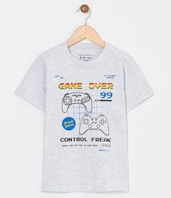 Camiseta Infantil Estampa Controles de Vídeo Games - Tam 5 a 14 anos