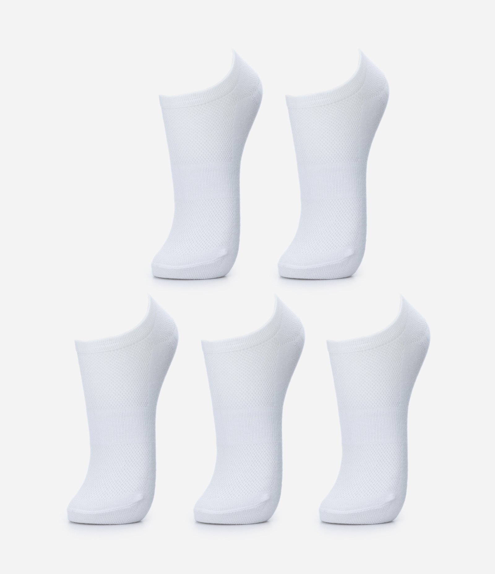 Kit 05 Pares de Meias Esportivas Cano Baixo Básicas Branco 1