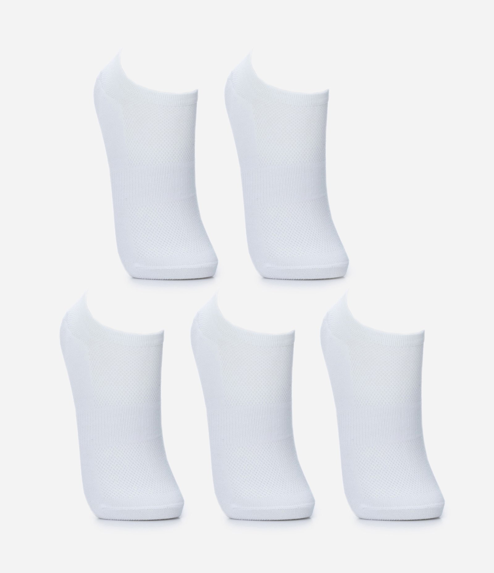 Kit 05 Pares de Meias Esportivas Cano Baixo Básicas Branco 2