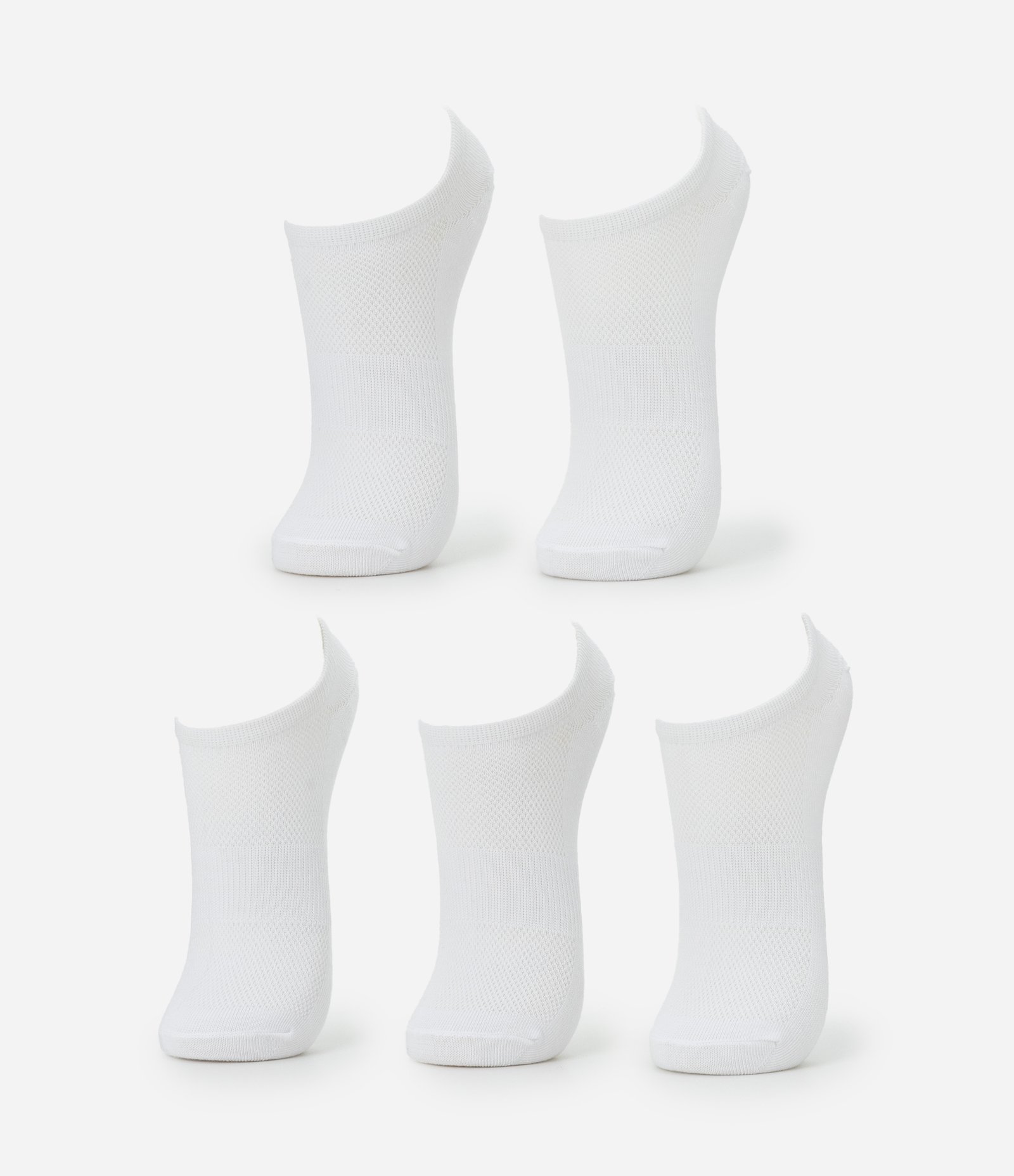 Kit 05 Pares de Meias Esportivas Cano Baixo Básicas Branco 1