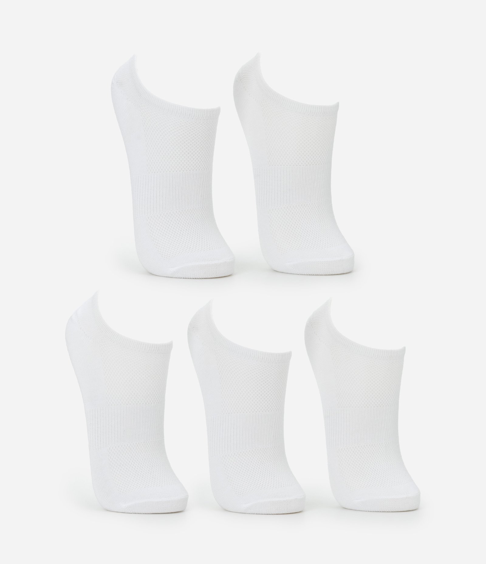 Kit 05 Pares de Meias Esportivas Cano Baixo Básicas Branco 2