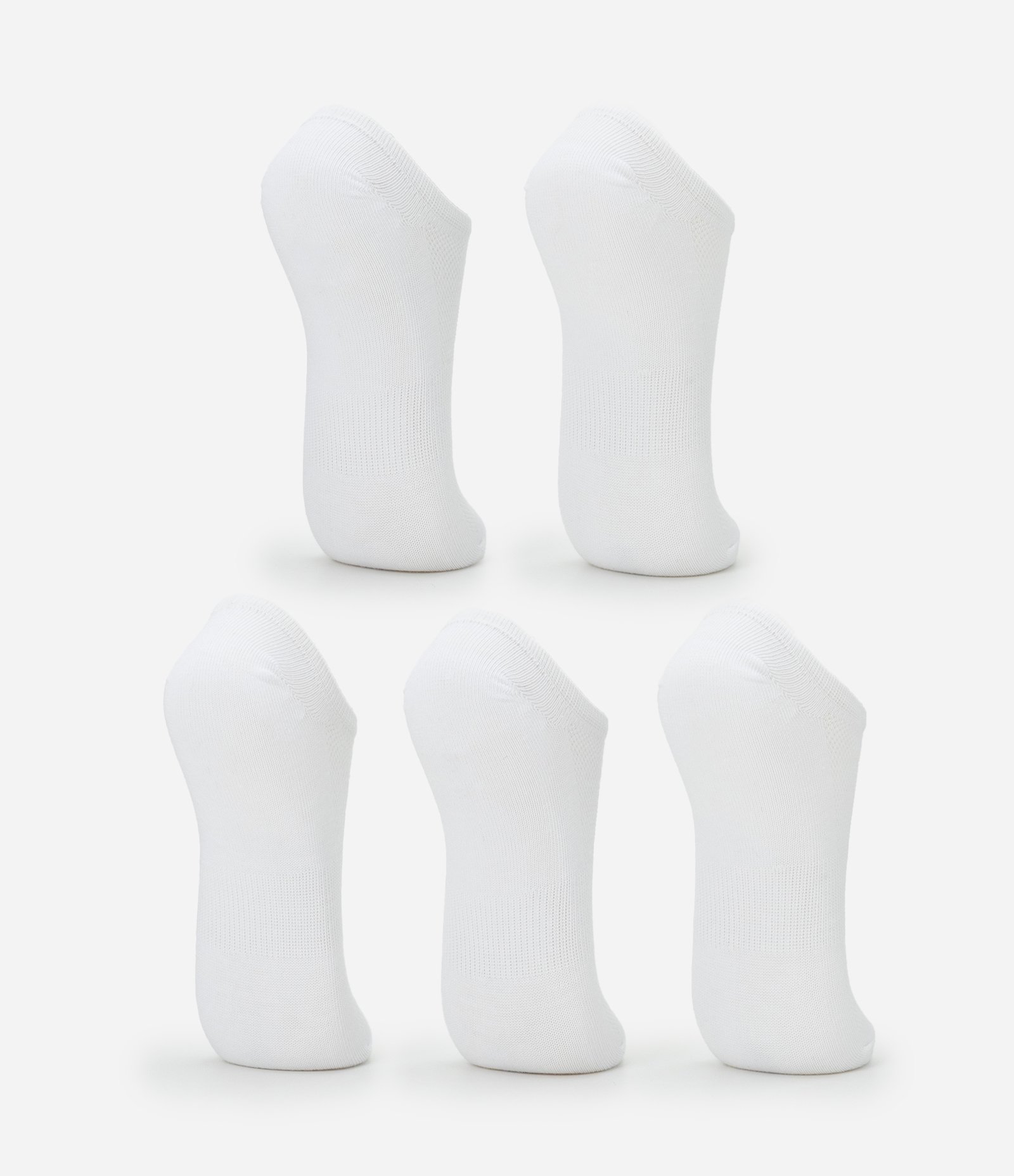 Kit 05 Pares de Meias Esportivas Cano Baixo Básicas Branco 3