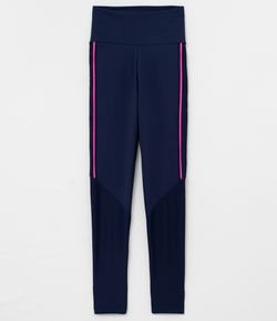 Calça Legging Esportiva em Poliamida com Recorte Texturizado - Renner