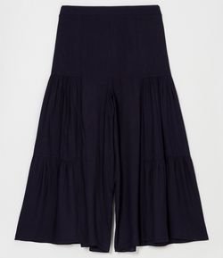 Calça Liso Pantalona com Franzidos Curve & Plus Size