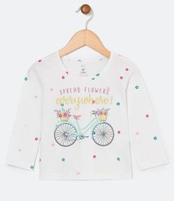 Blusa Infantil Estampa de Bicicleta - Tam 1 a 4 anos