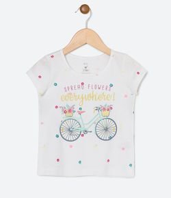 Blusa Infantil Estampa de Bicicleta - Tam 1 a 4 anos