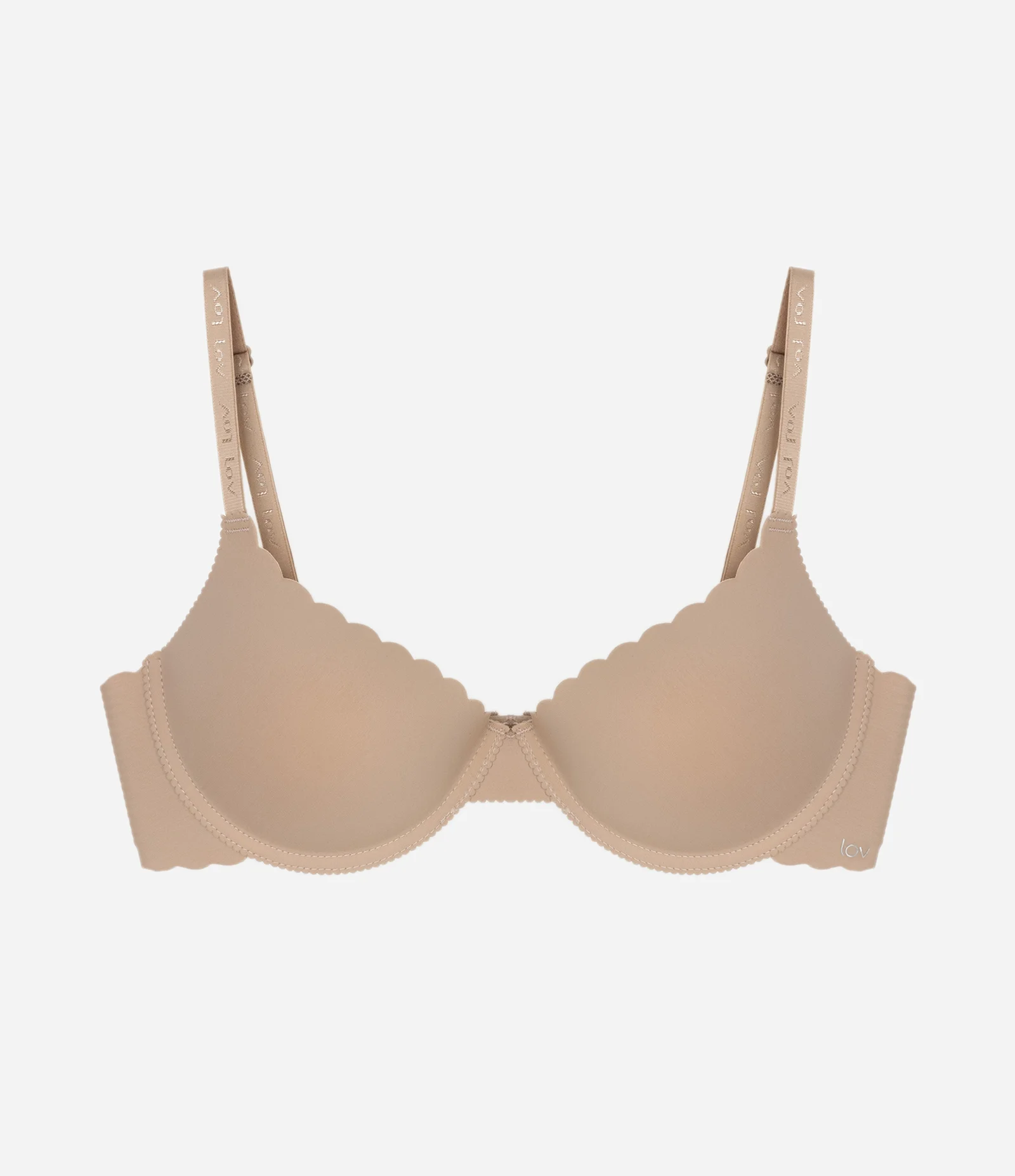 Sutiã Push-Up em Microfibra com Alça Regulável e Borda Nuvem Light Taupe 1