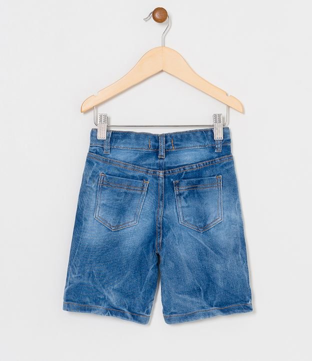 Bermuda Infantil em Jeans com Cadarço - Tam 1 a 4 anos Azul 2