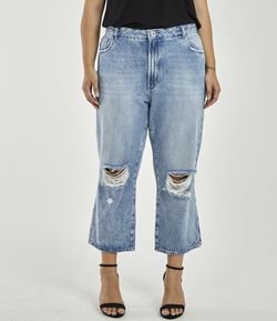 Calça Jeans Boyfriend com Aplicação Curve & Plus Size
